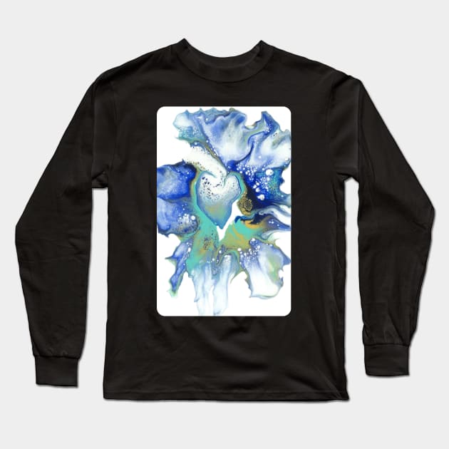 Blue Heart Long Sleeve T-Shirt by Stacie Marquez Art & More